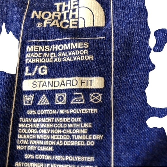 North Face Tee Unisex L Blue Get Lost Graphic on Front Short Sleeve Crew Neck - Picture 7 of 7
